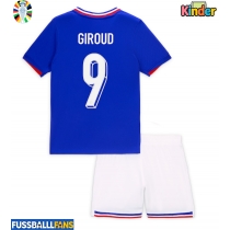 Frankreich Olivier Giroud #9 Heimtrikotsatz Kinder EM 2024 Kurzarm (+ Kurze Hosen)